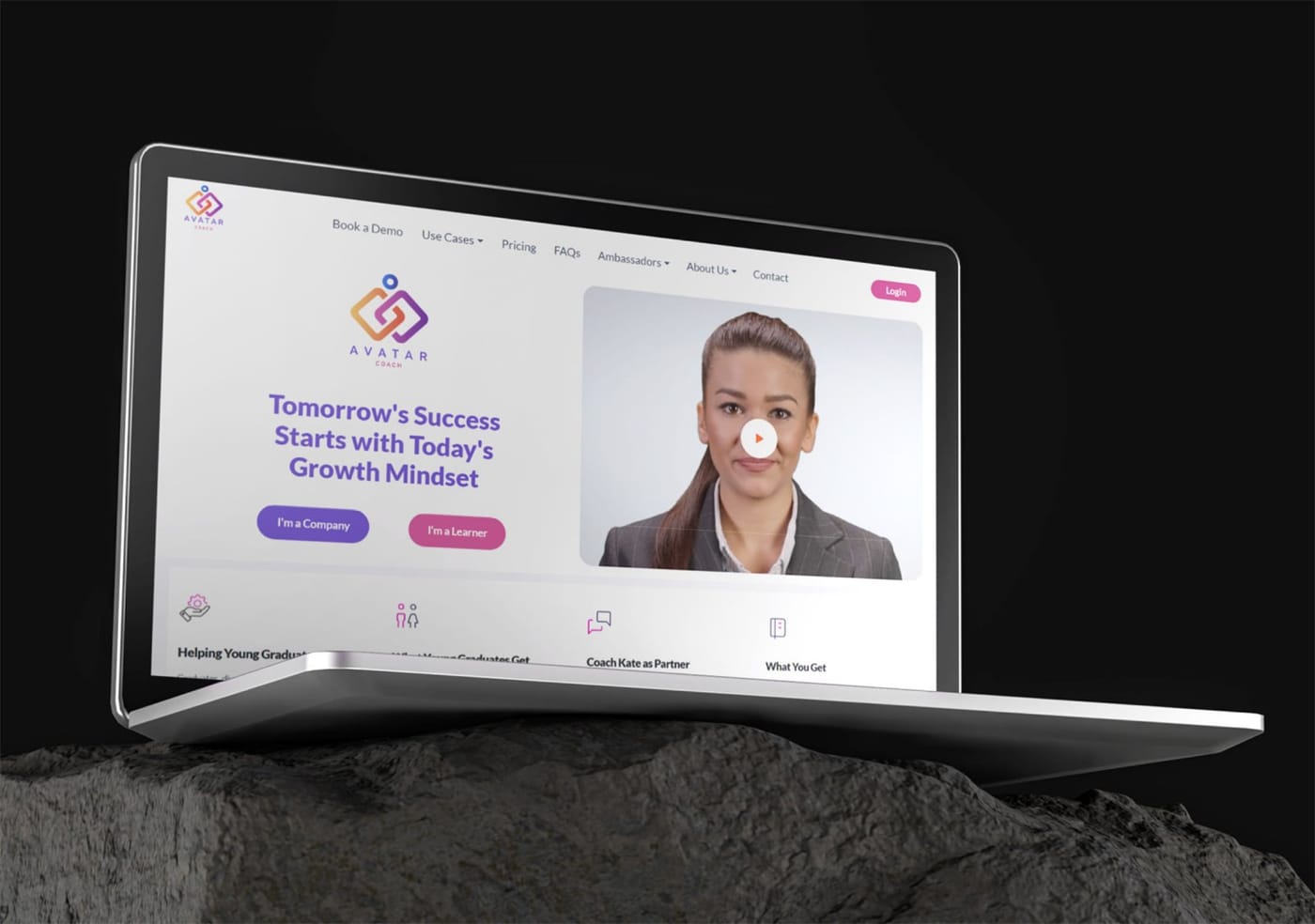 The Experience Accelerator coaching platform homepage shown on a laptop